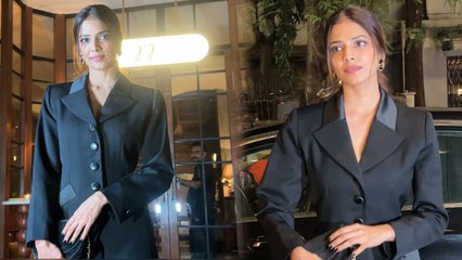Watch Video of Malavika Mohanan: Pan-India Star’s All-Black Adorable Look For Her GIGI Dinner&nbsp;Date